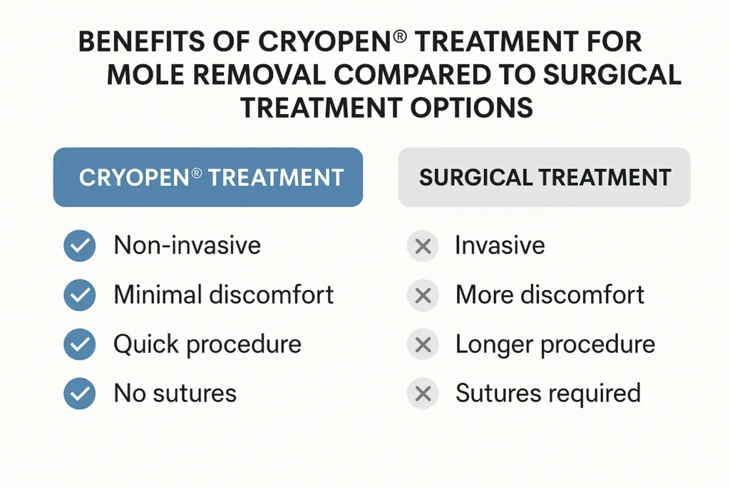 Benefits of professional mole-removal assessment at LA LIPO Greater London (Bromley)