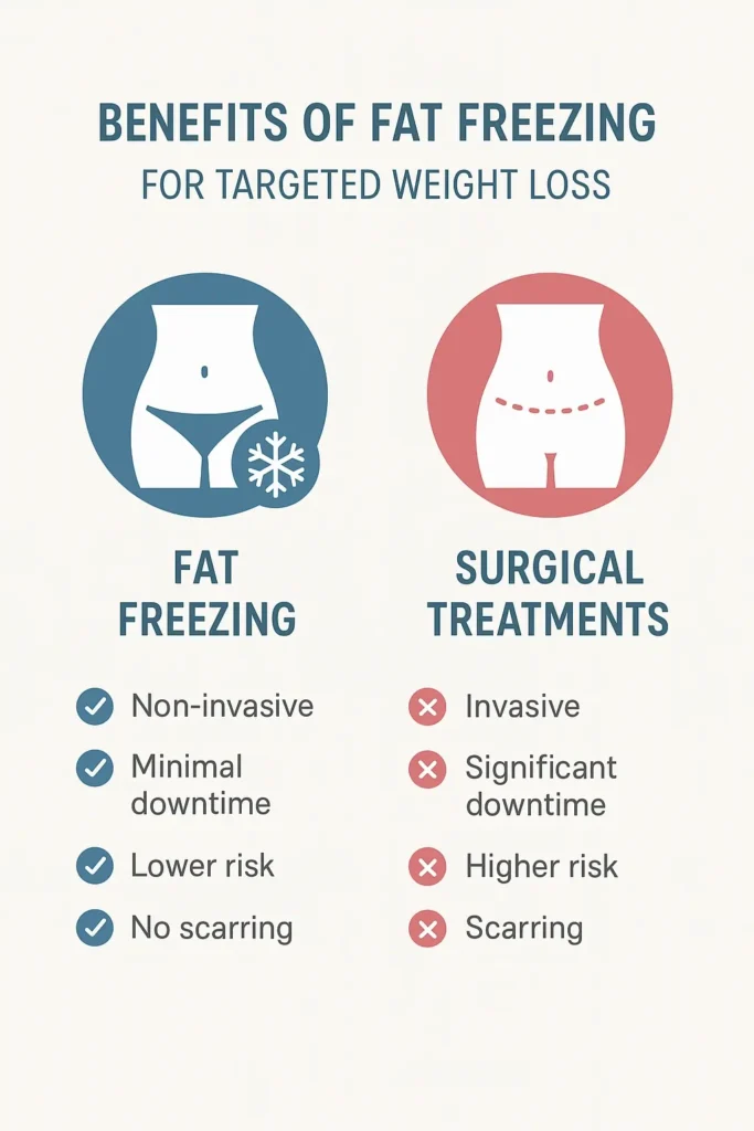 graphic showing the benefits of fat freezing Greater London (Bromley)