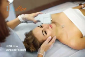 Woman having Hi-Fu to reduce wrinkles Greater London (Bromley).