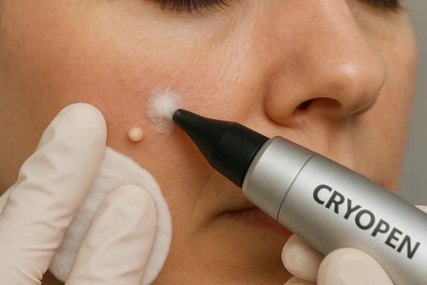 Woman receiving milia removal treatment Greater London (Bromley)